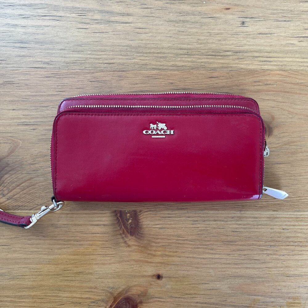 Coach Double Zip Accordian Wallet